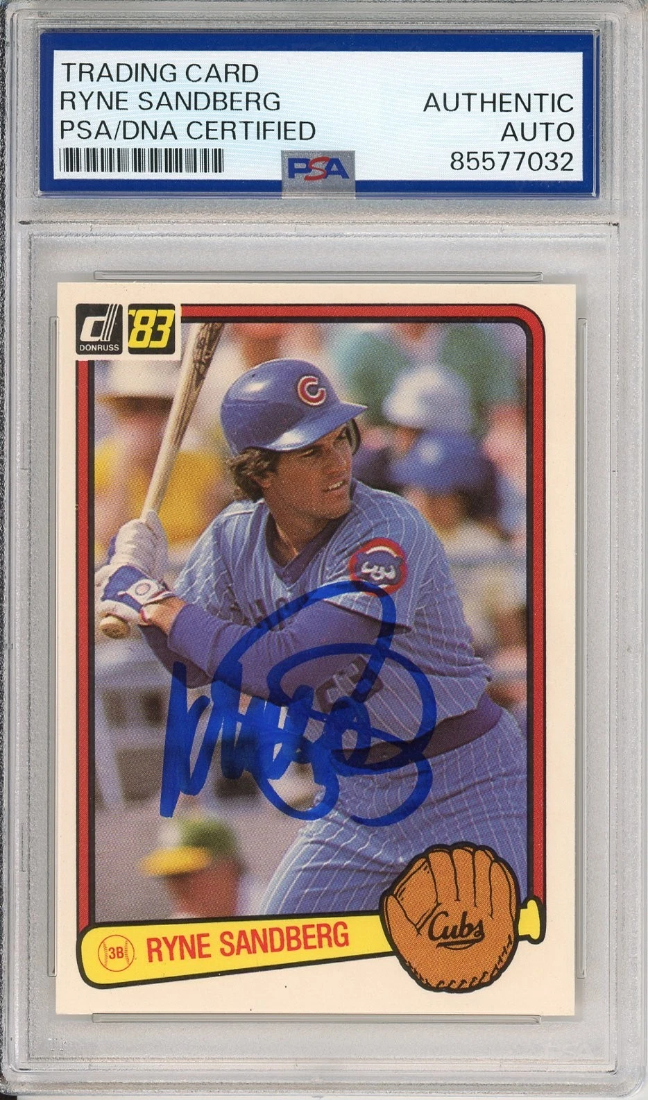 1983 83 DONRUSS RYNE SANDBERG SIGNED HOF RC ROOKIE CARD PSA DNA COA AUTOGRAPHED