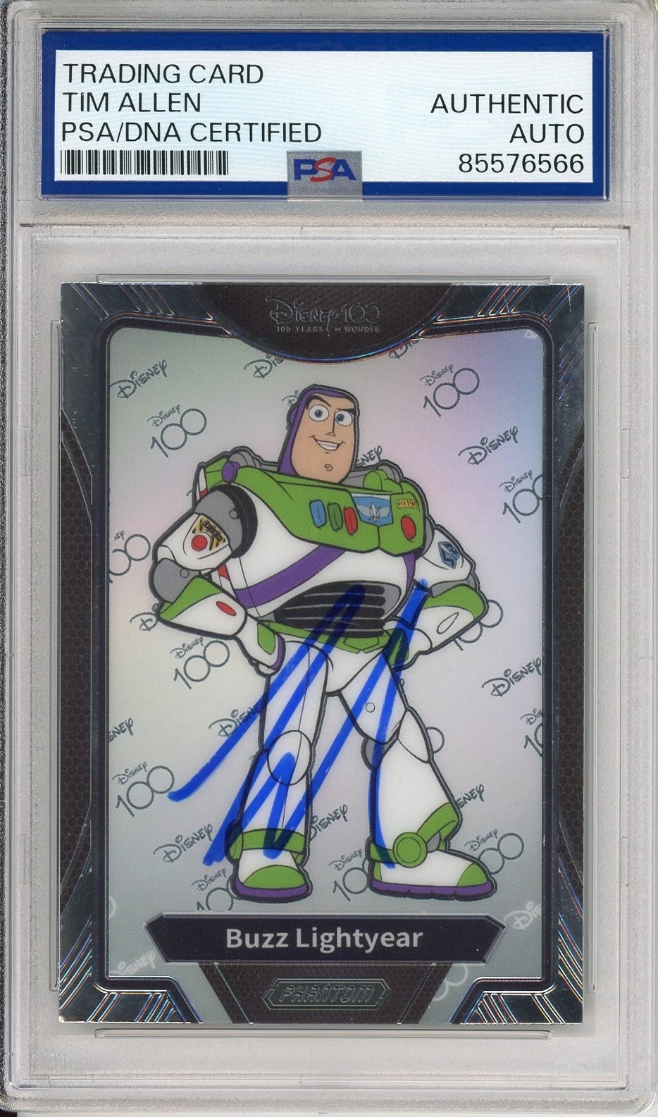 2023 KAKAWOW DISNEY 100 PHANTOM CHROME BUZZ LIGHTYEAR SIGNED TIM ALLEN PSA DNA