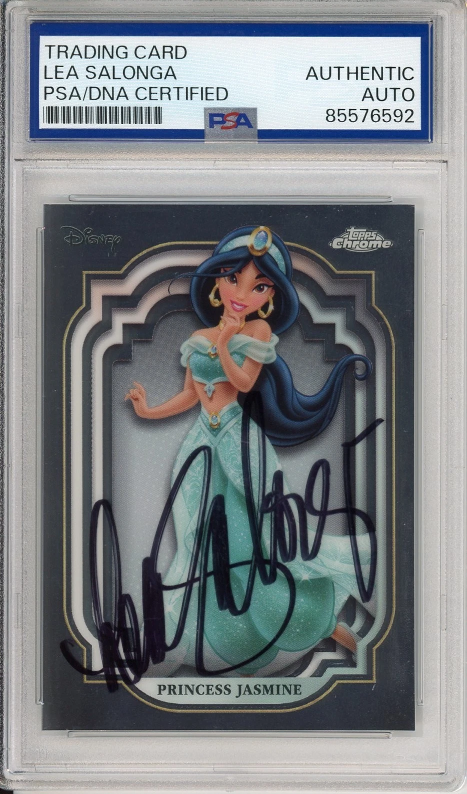 2024 TOPPS CHROME DISNEY PRINCESS JASMINE ALADDIN SIGNED LEA SALONGA PSA DNA COA