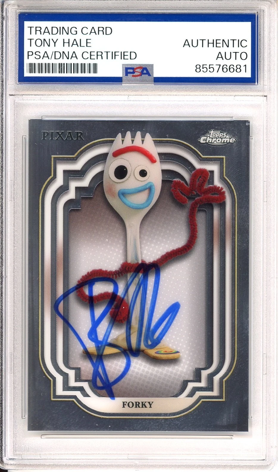 2024 TOPPS CHROME DISNEY VOICE OF FORKY TONY HALE TOY STORY SIGNED PSA DNA COA