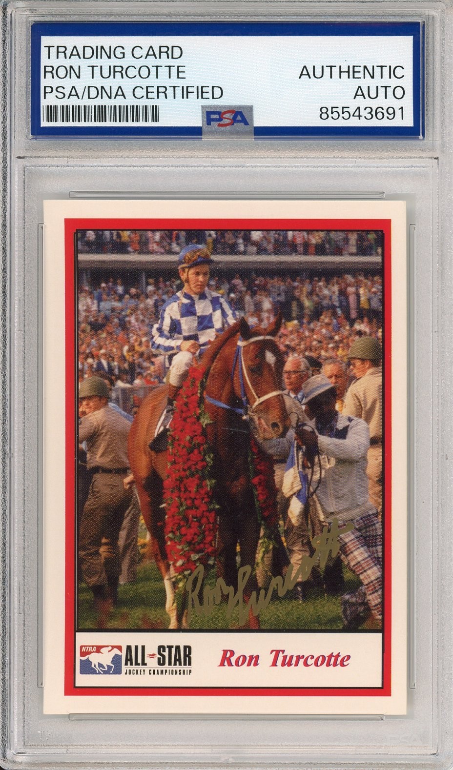 1998 Jockey's Guild Ron Turcotte SIGNED Card Secretariat PSA DNA COA Autograph