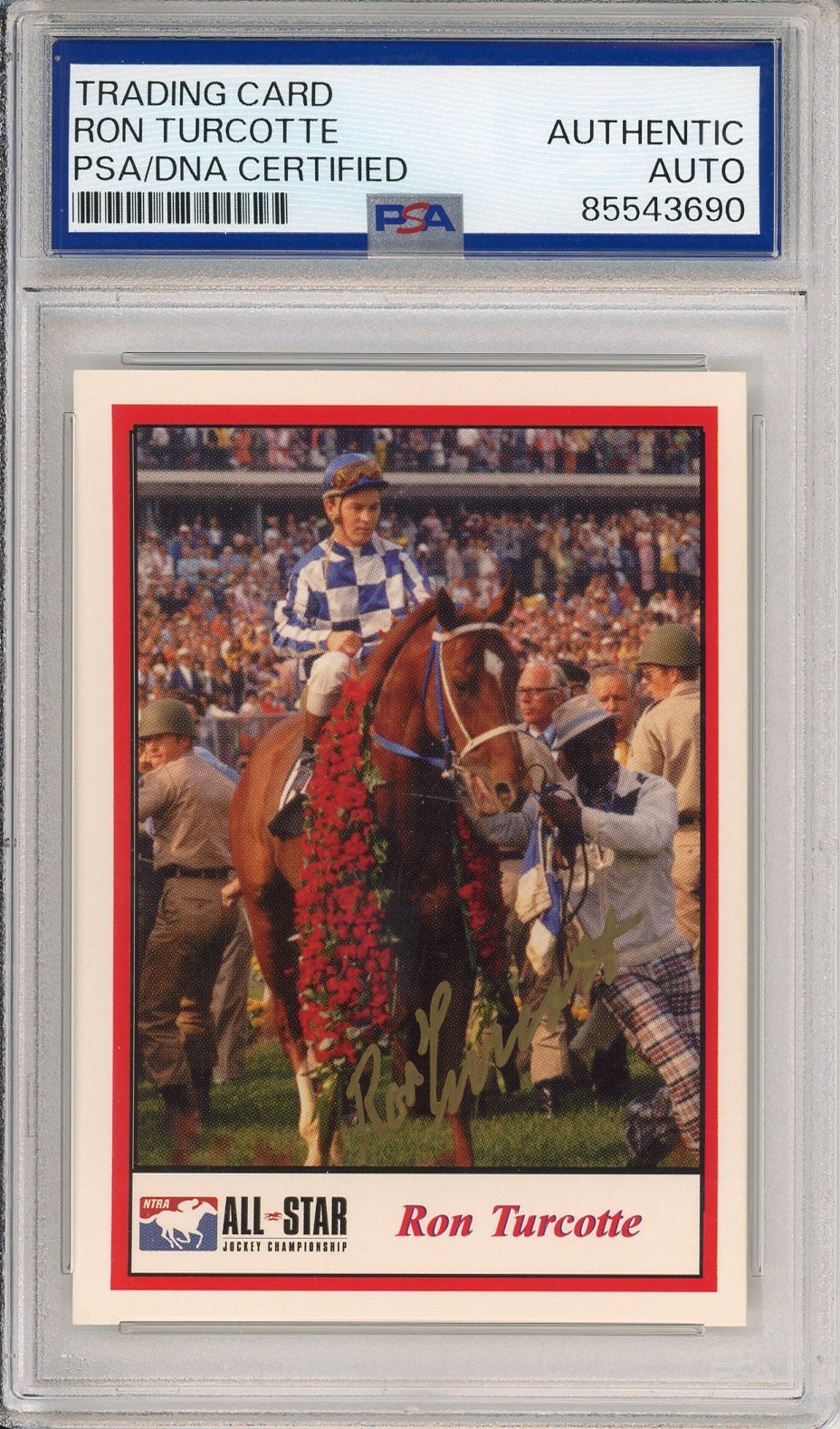 1998 Jockey's Guild Ron Turcotte SIGNED Card Secretariat PSA DNA COA Certified