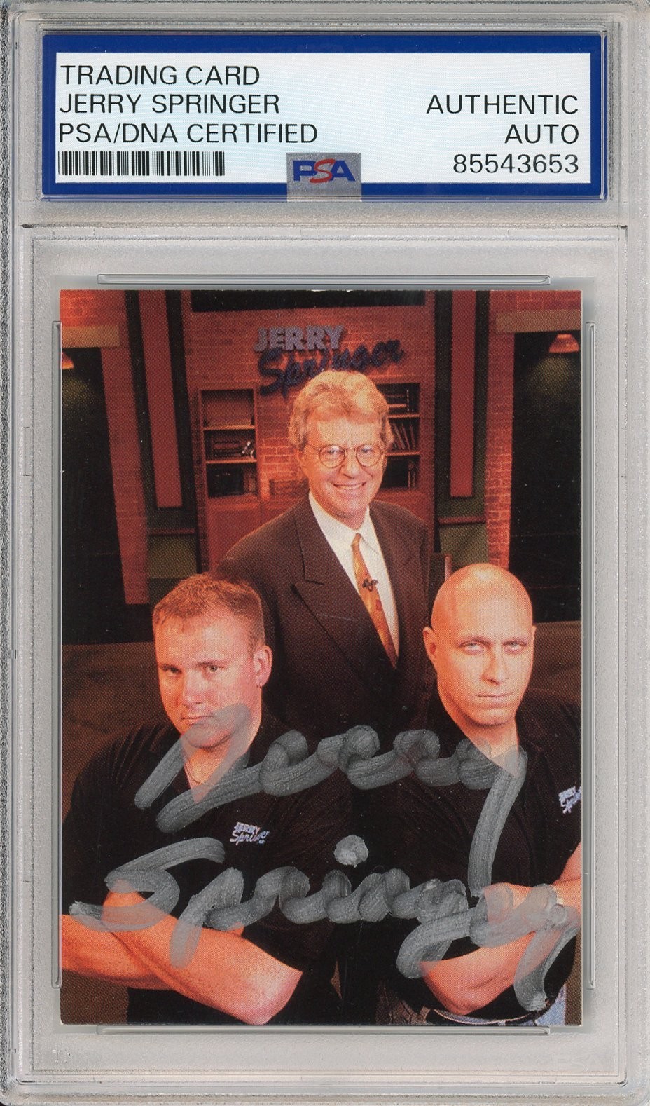 1998 COMIC IMAGES PROMO CARD JERRY SPRINGER SHOW SIGNED ROOKIE RC PSA DNA COA COLLECTIBLE MEMORABILIA