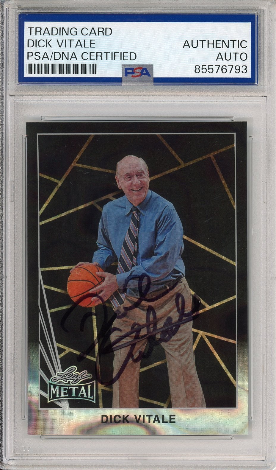 2024 LEAF METAL DICK VITALE  SIGNED 1/1 PROOF CARD PSA DNA COA AUTOGRAPHED HOF
