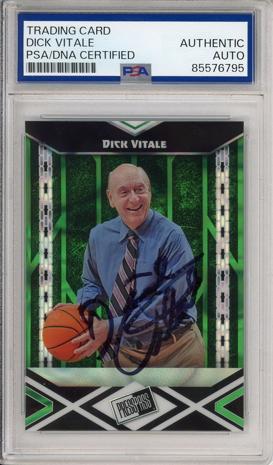 2024 LEAF PRESS PASS DICK VITALE SIGNED 1/1 PROOF CARD PSA DNA COA AUTOGRAPH HOF
