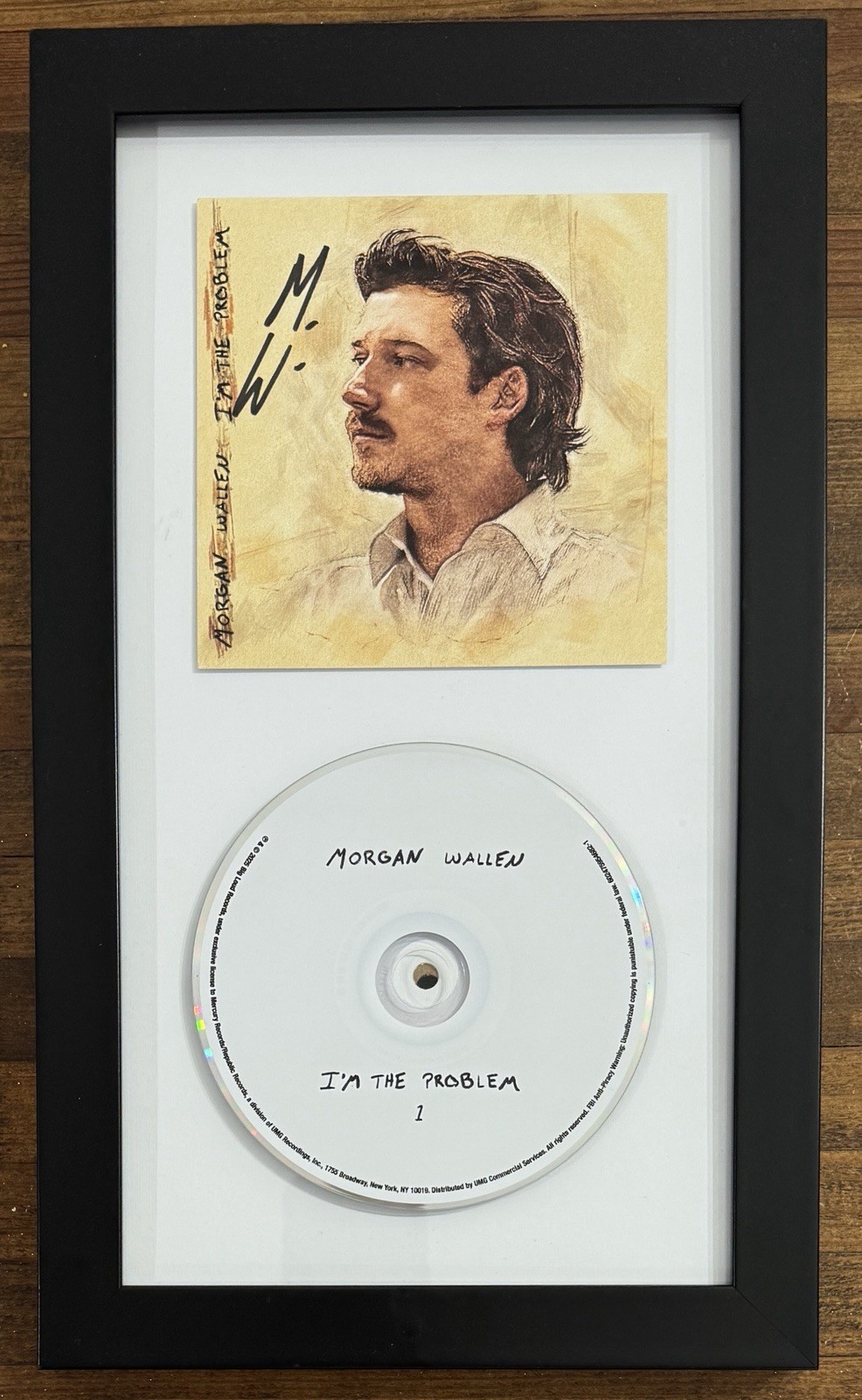 SIGNED FRAMED Morgan Wallen I'm the Problem Album Art Card & CD PSA DNA COA
