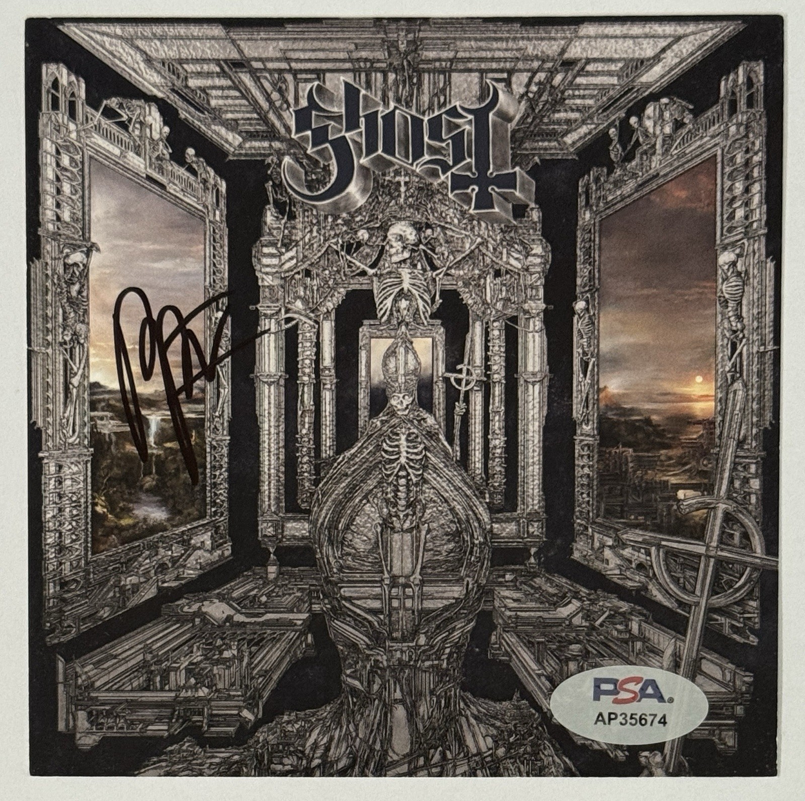 Ghost SIGNED Skeleta Card Autographed PAPA V PERPETUA & CD PSA DNA COA Authentic