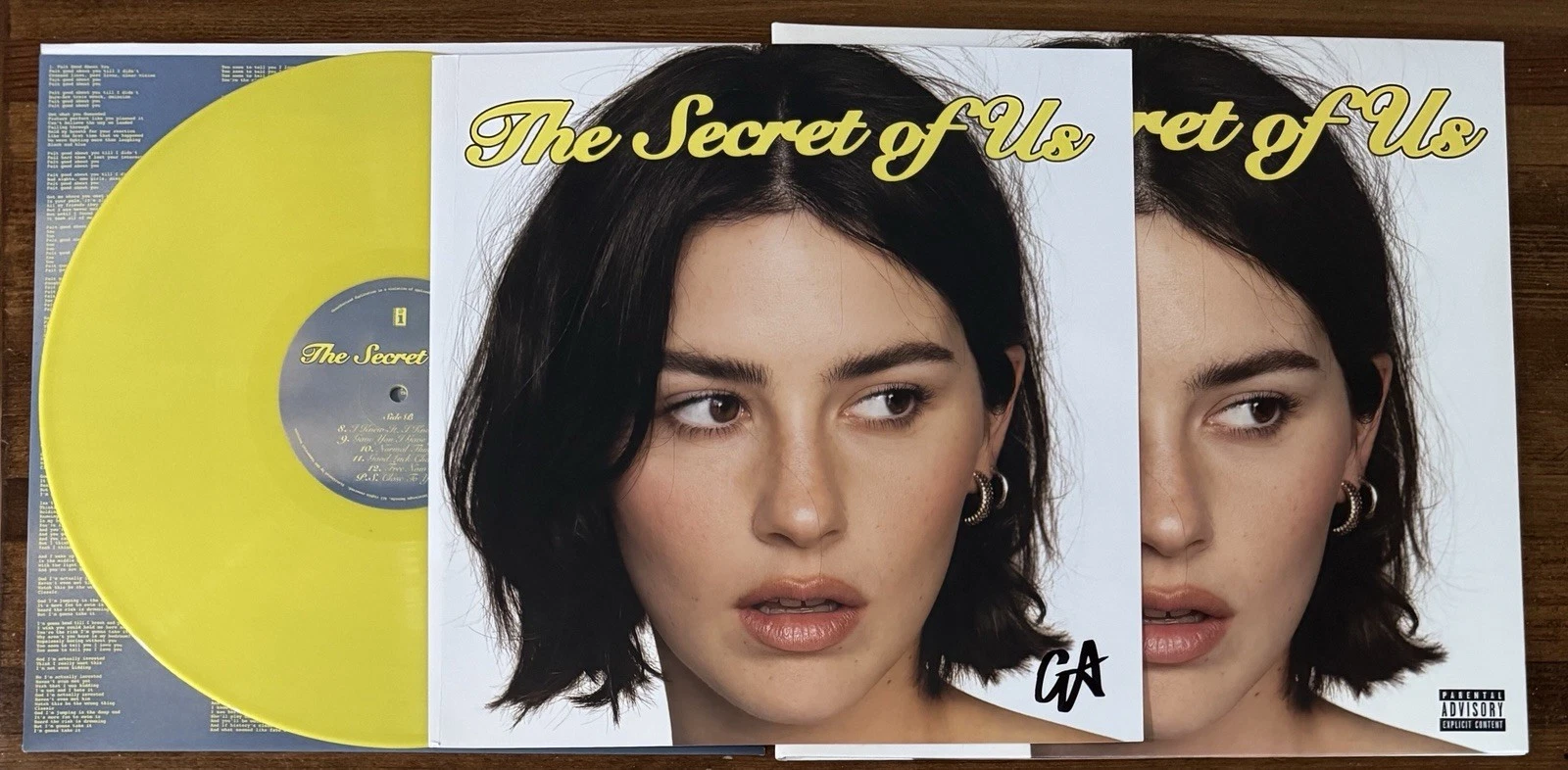 Gracie Abrams The Secret Of Us Yellow Vinyl & Autographed Art Card PSA DNA COA