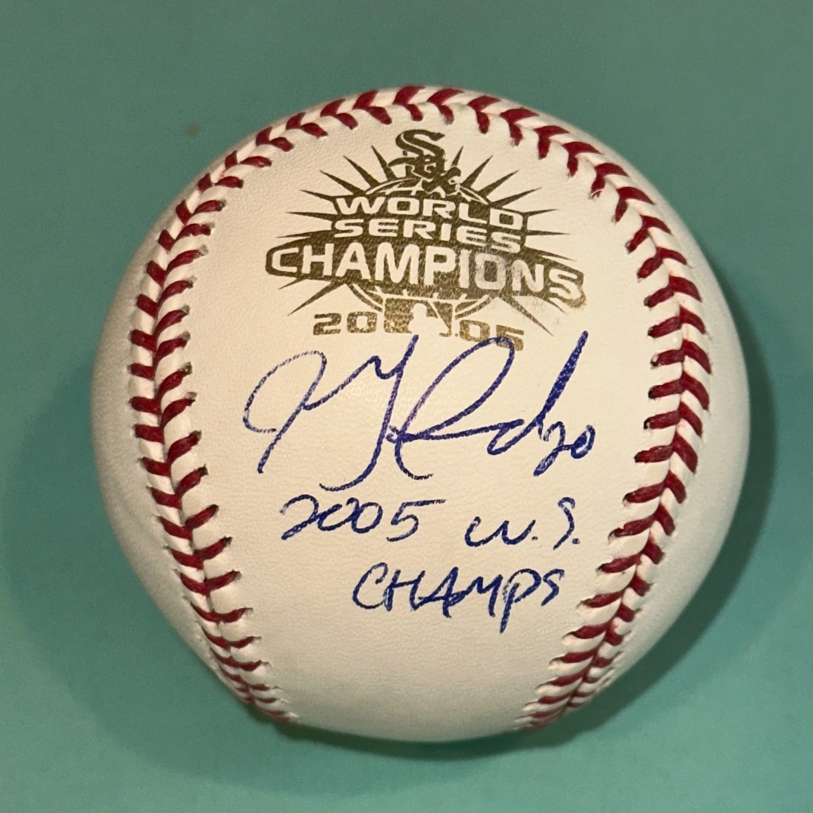 JON GARLAND (Sox) Signed Official 2005 WORLD SERIES Baseball Beckett BAS