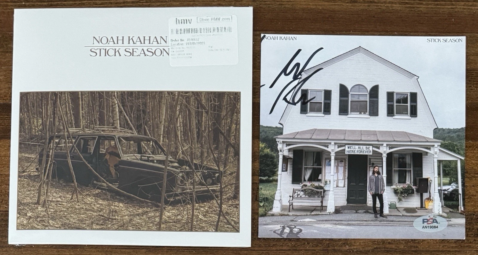 Noah Kahan Stick Season 7” Clear Vinyl & SIGNED Art Card PSA DNA COA Autograph