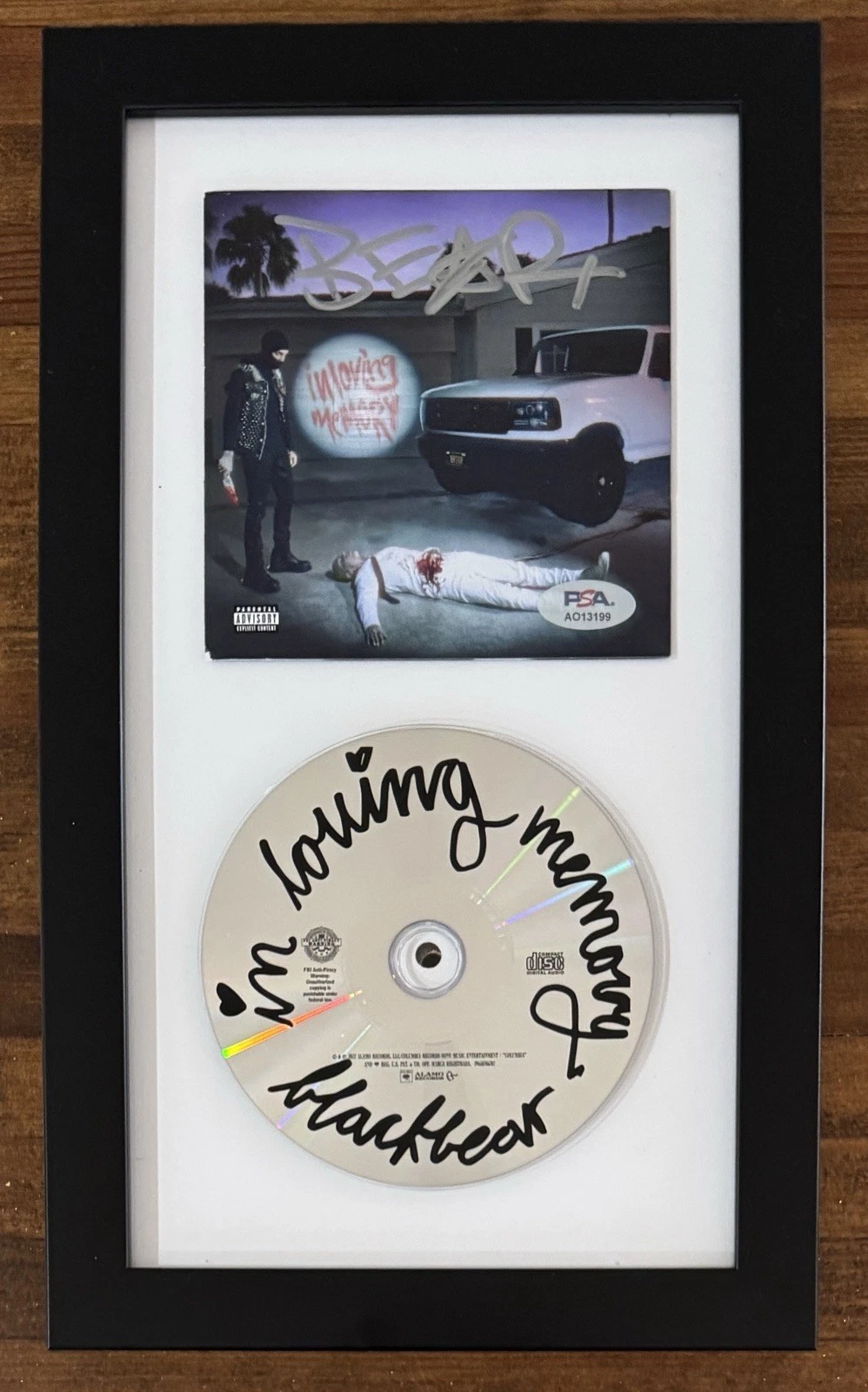 Blackbear Signed FRAMED Autograph In Loving Memory CD Book PSA DNA Black Bear