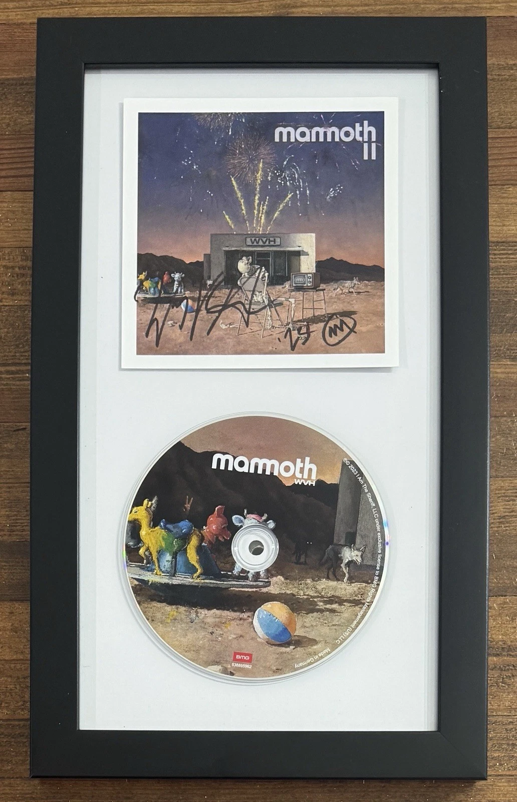 FRAMED WVH Wolfgang Van Halen Mammoth II CD & Signed Cover Card PSA DNA COA