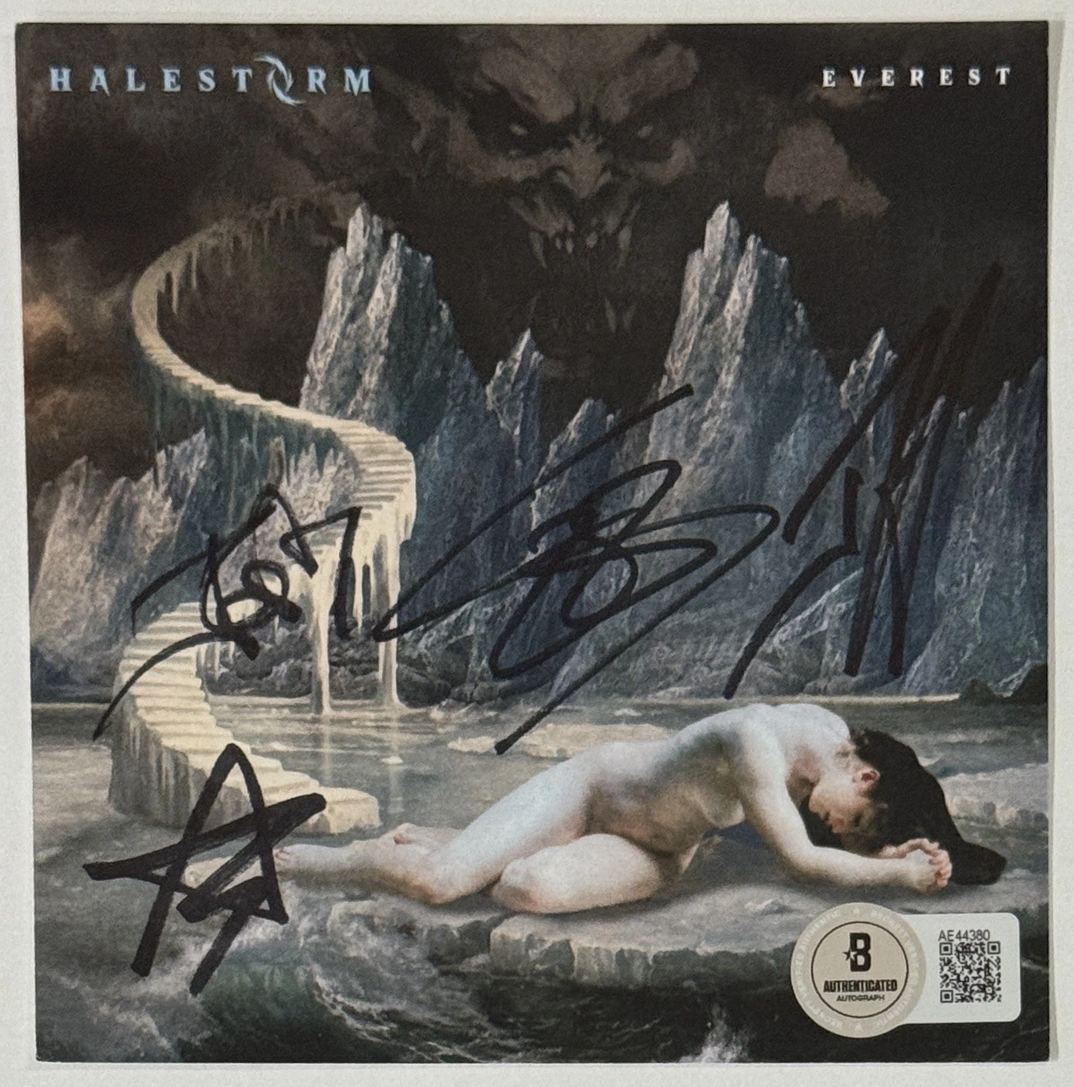 Halestorm FULL BAND SIGNED Everest CD Album Cover Art Card & CD BAS Beckett COA