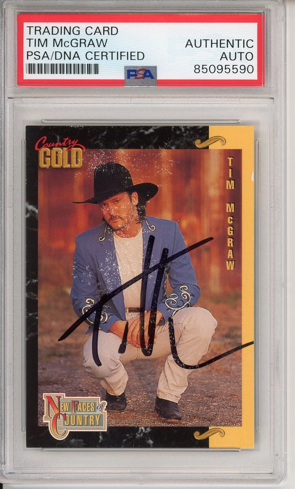 1993 Country Gold Tim McGraw Signed New Faces RC Card PSA DNA COA Autograph Auto