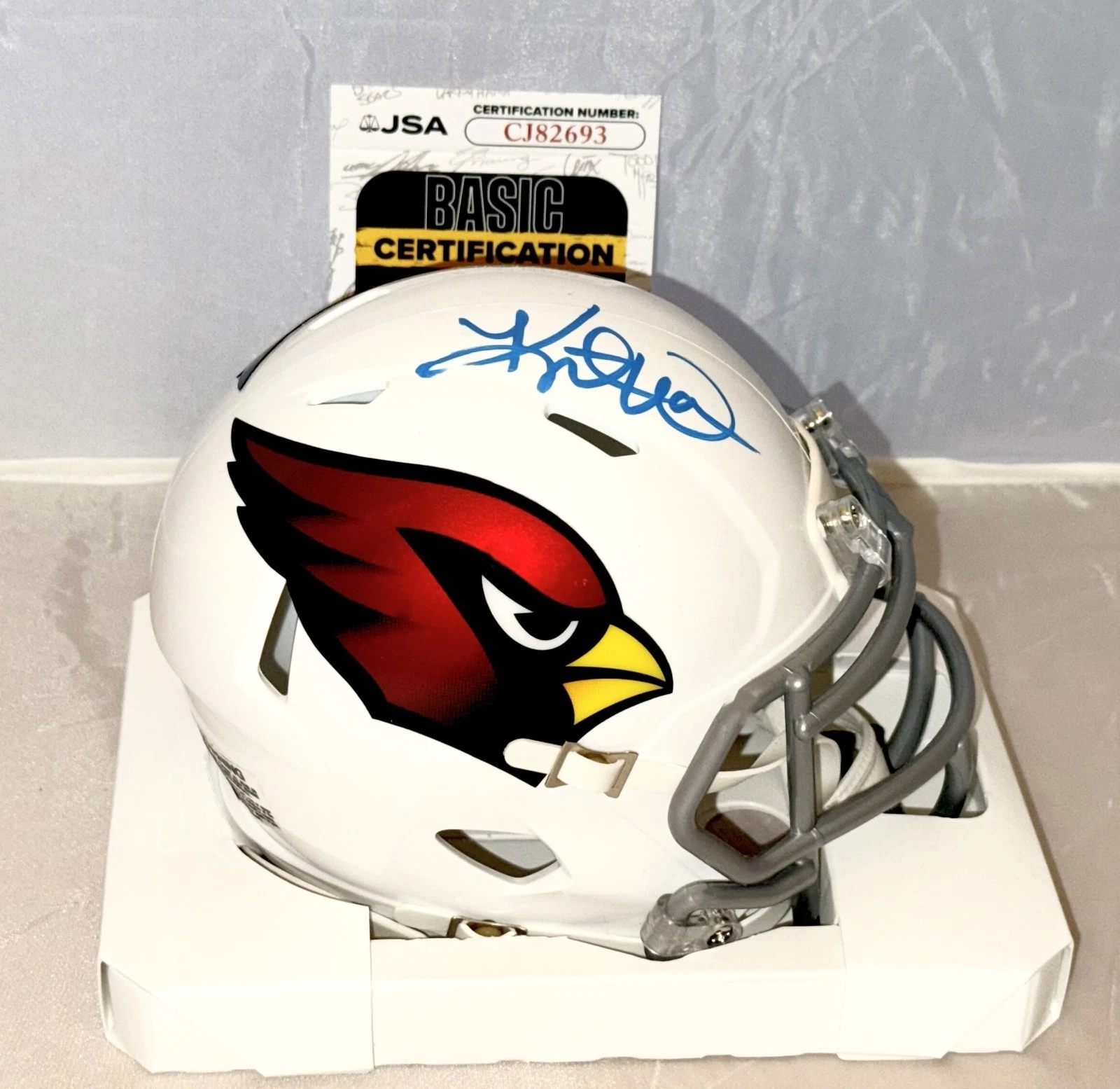 Kurt Warner signed Arizona Cardinals mini helmet autographed JSA