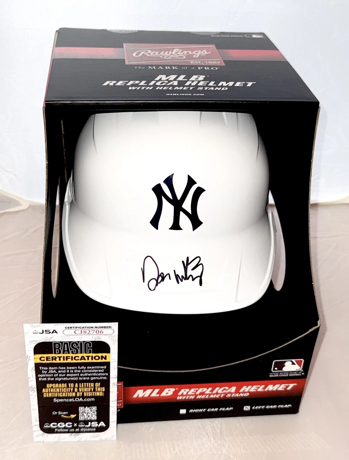 Don Mattingly signed New York Yankees Chrome Full Size Batting Helmet JSA