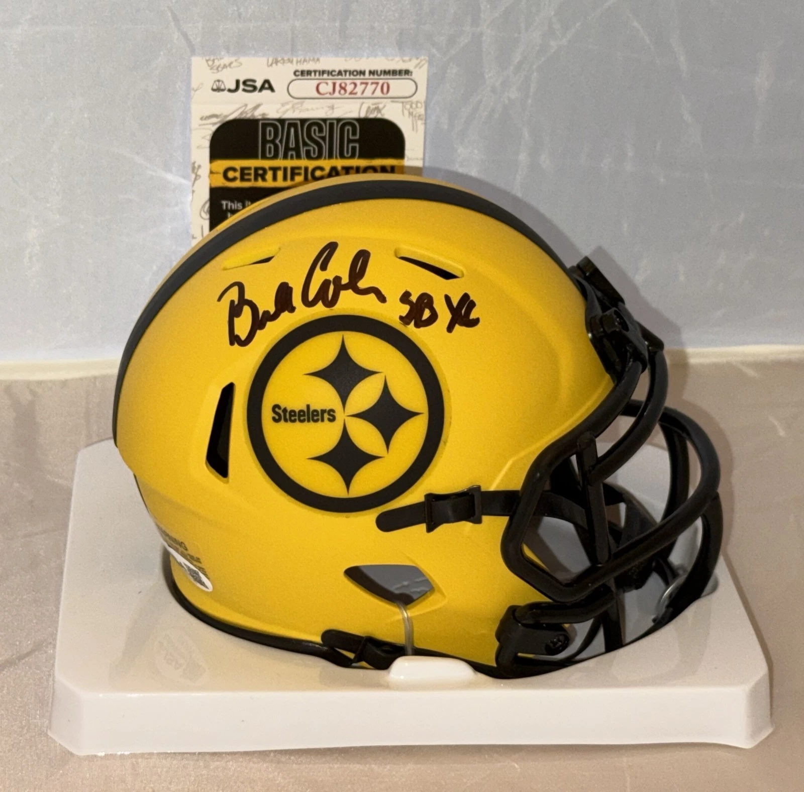 Bill Cowher signed Pittsburgh Steelers Rave mini helmet autographed JSA