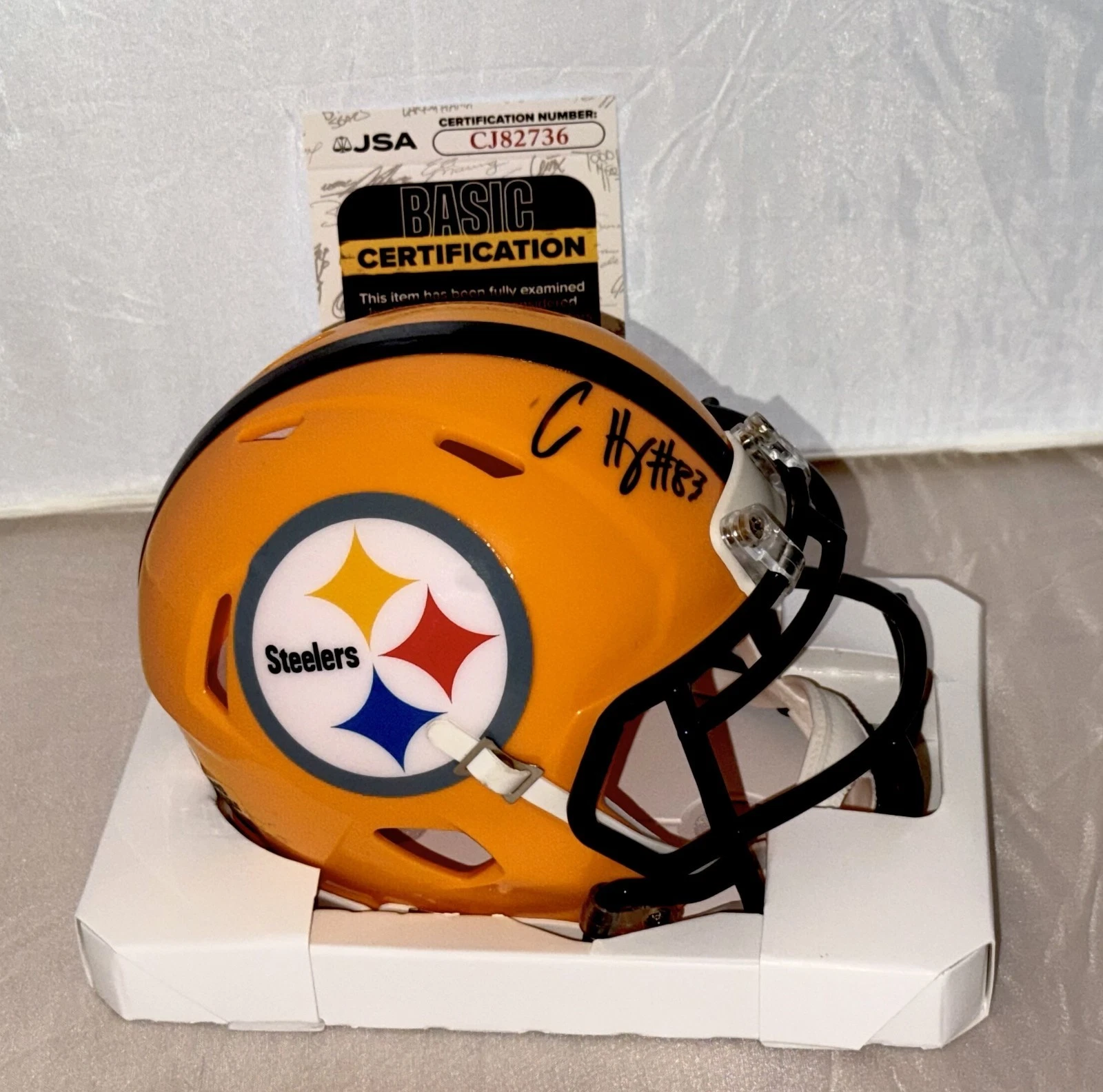 Connor Heyward signed Pittsburgh Steelers mini helmet autographed JSA COA