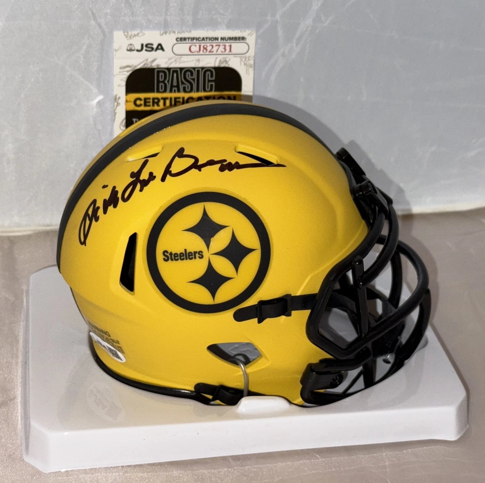 Dick LeBeau signed Pittsburgh Steelers Rave mini helmet autographed JSA
