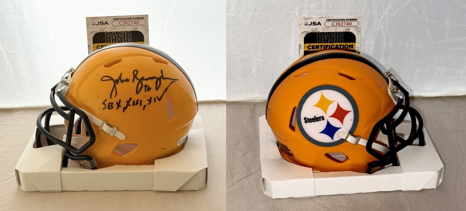John Banaszak signed Pittsburgh Steelers Yellow mini helmet autographed JSA