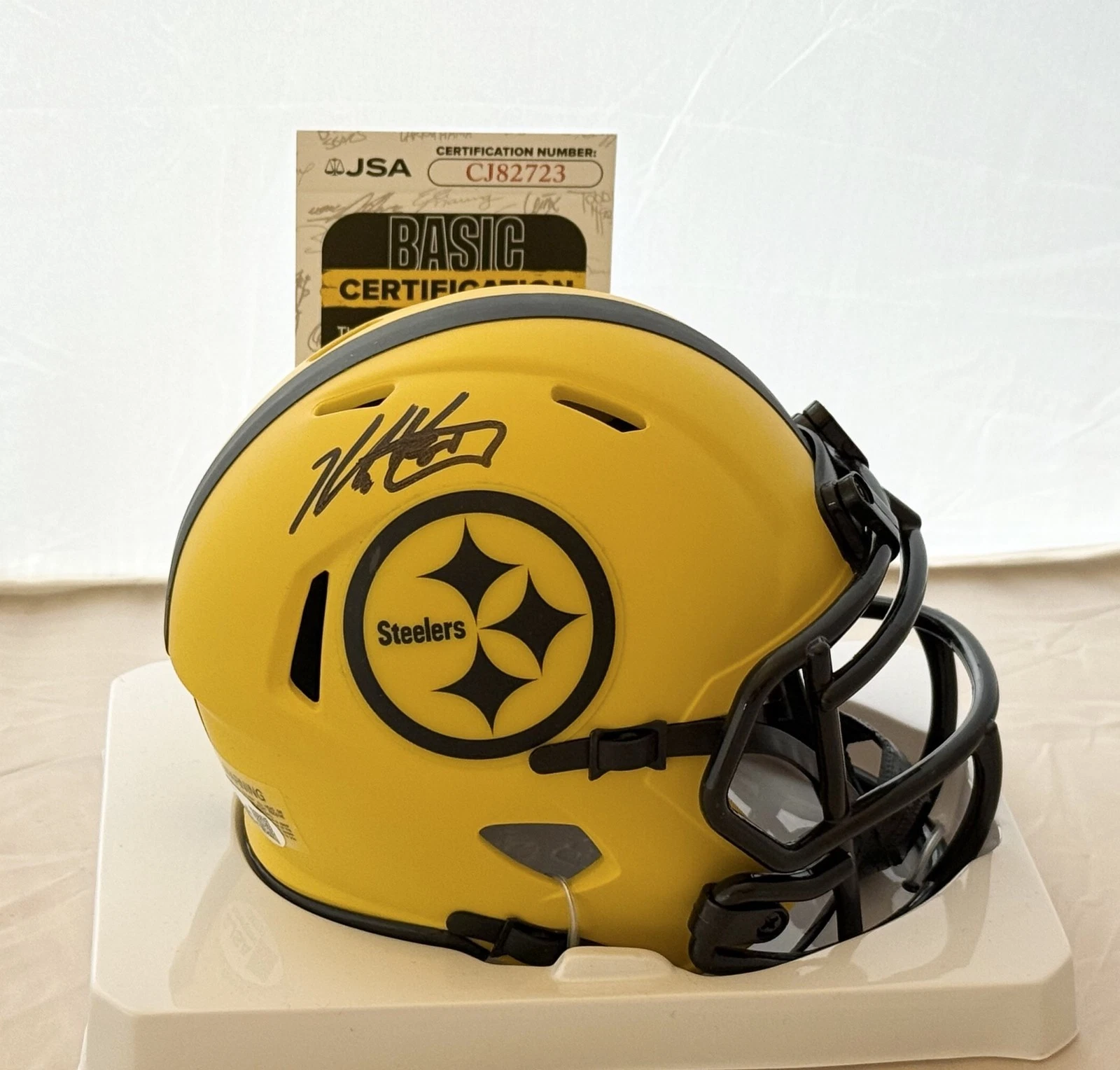 Kris Letang Pittsburgh Penguins signed Steelers Rave mini helmet JSA