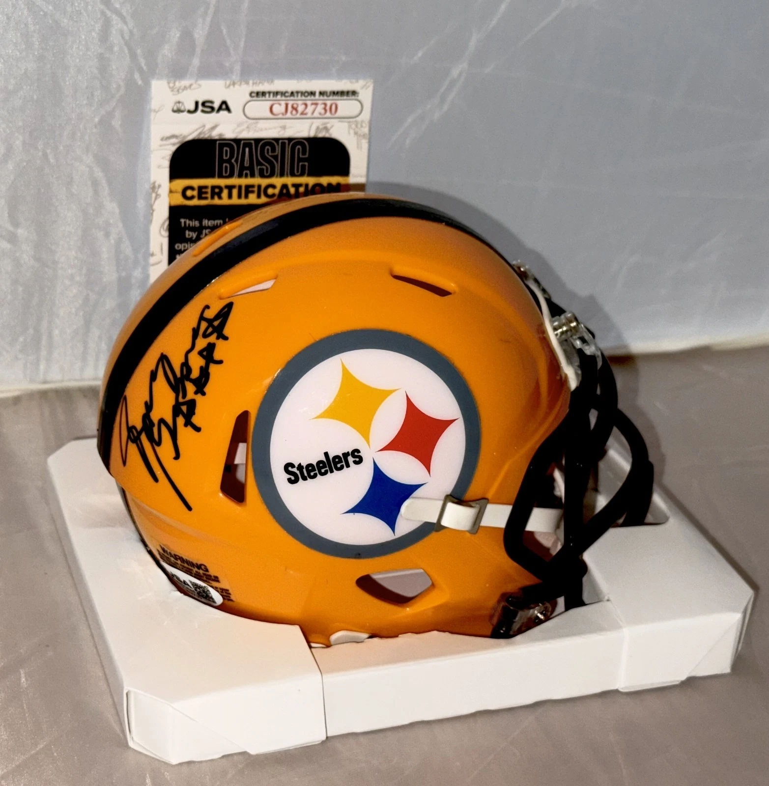Randy Grossman signed Pittsburgh Steelers Yellow mini helmet autographed JSA