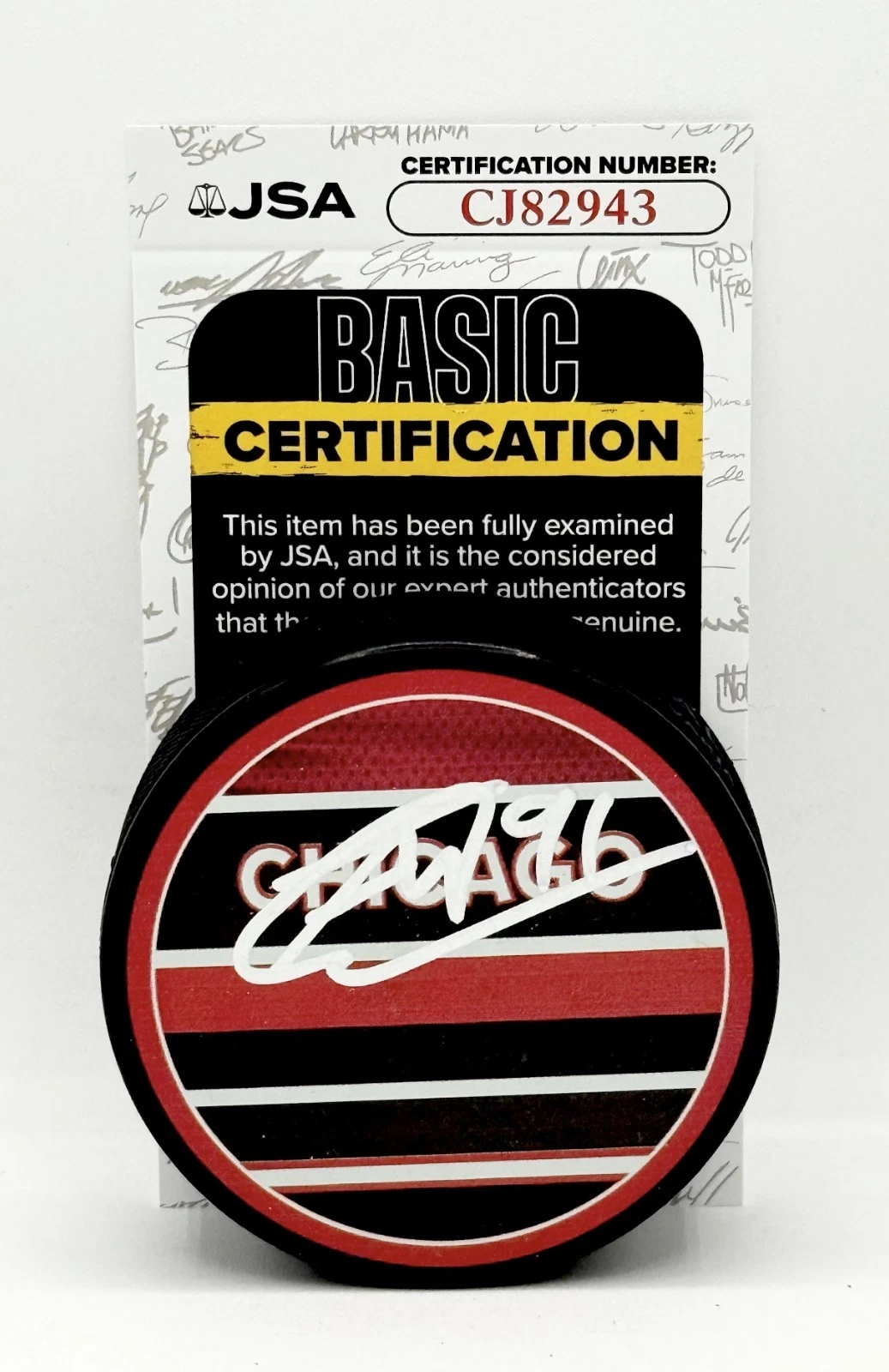 Frank Nazar signed Chicago Blackhawks Reverse Retro Puck autographed JSA
