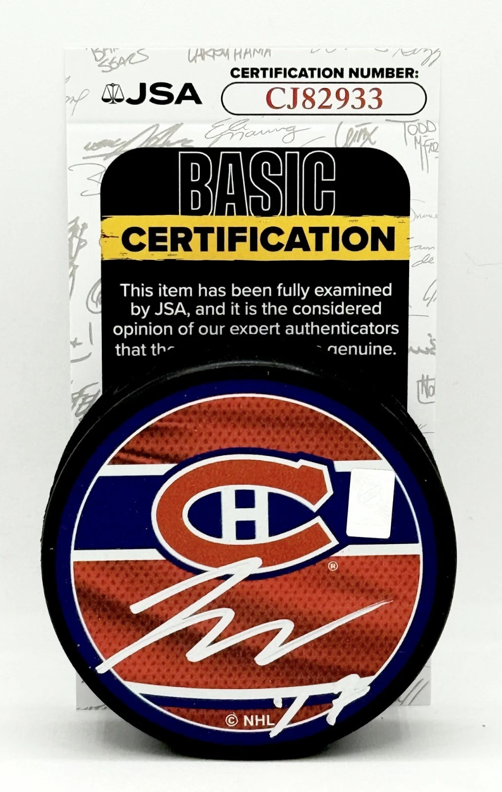 Josh Anderson signed Montreal Canadiens Reverse Retro Puck autographed JSA