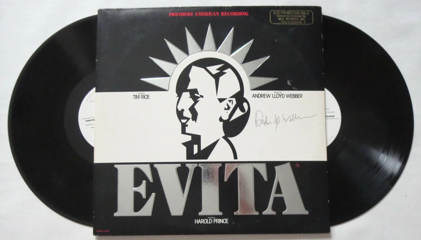 Andrew Lloyd Webber REAL SIGNED Evita Movie Soundtrack 2x Vinyl Record JSA COA