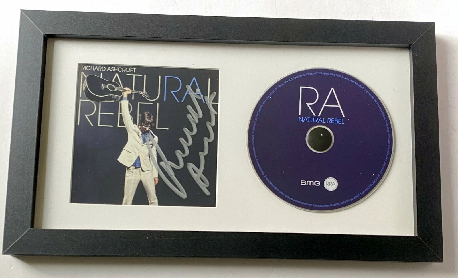 Richard Ashcroft of The Verve REAL SIGNED Natural Rebel CD #2 Framed Display COA