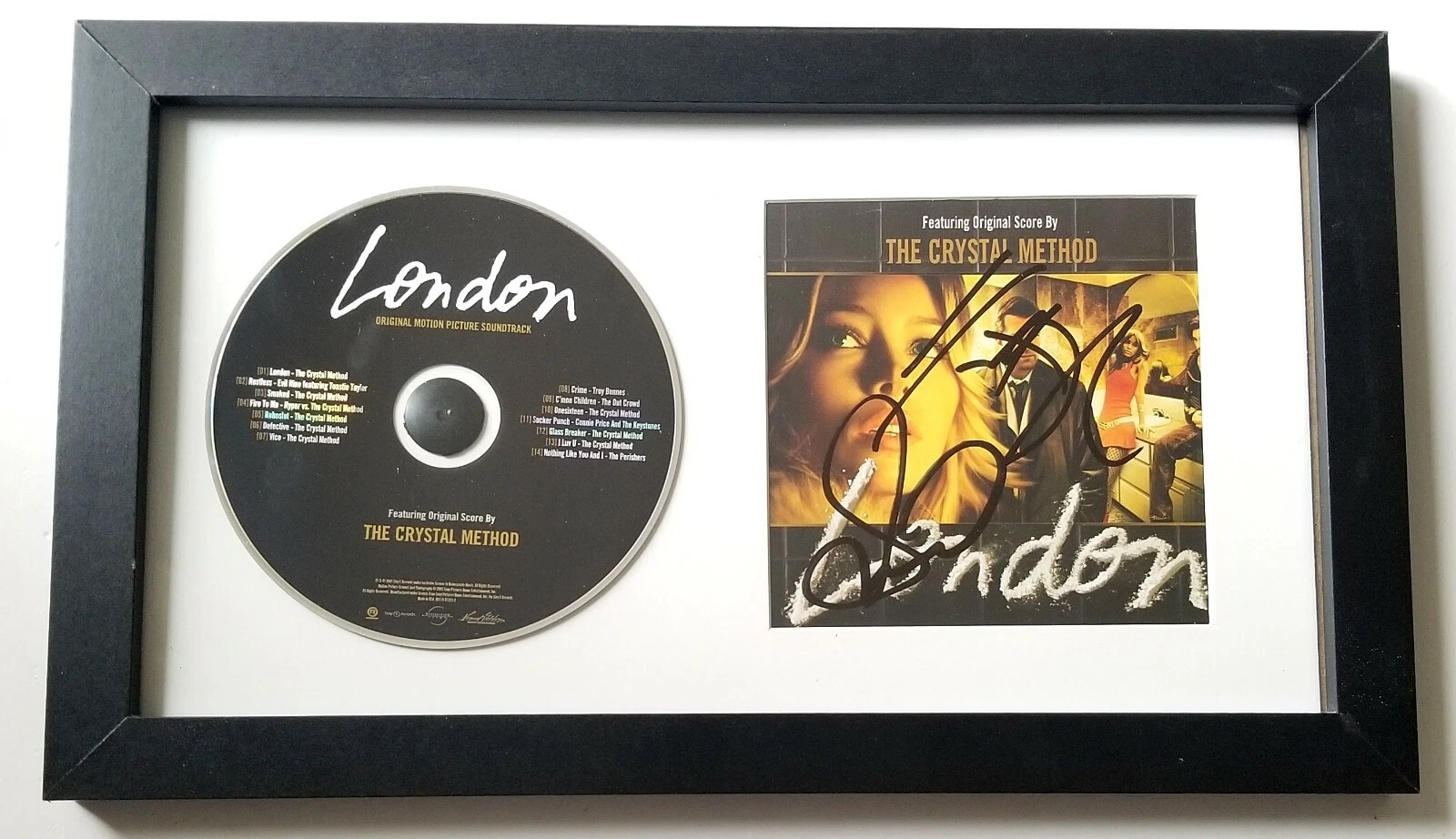 The Crystal Method SIGNED London Soundtrack CD Framed Display #2 COA by both