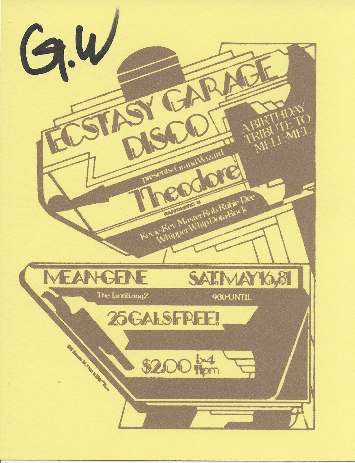 Grand Wizzard Theodore SIGNED Replica Concert Advert #3 COA Hip Hop Pioneer