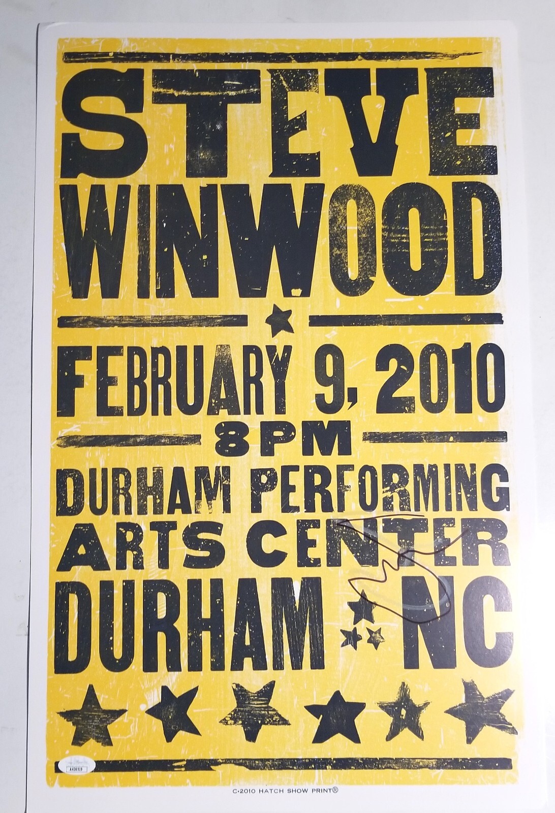 Steve Winwood REAL hand SIGNED Hatch Print Show Poster JSA COA Traffic