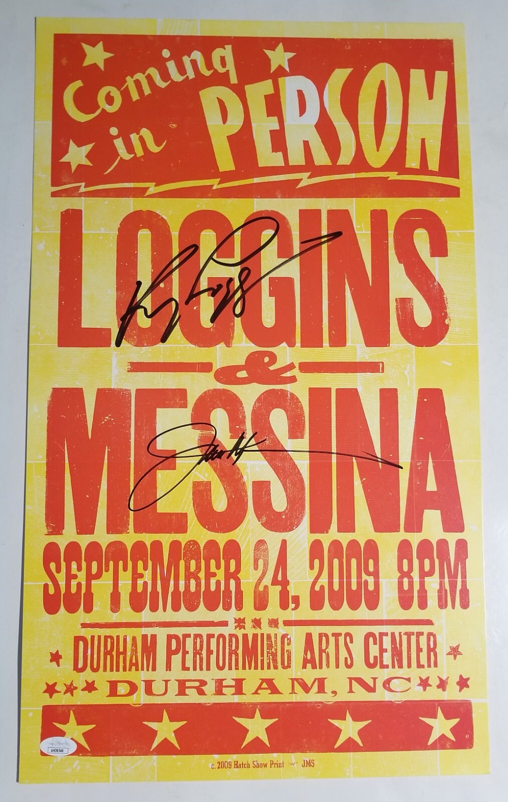 Loggins & Messina REAL hand SIGNED Hatch Print Show Poster JSA COA Autographed