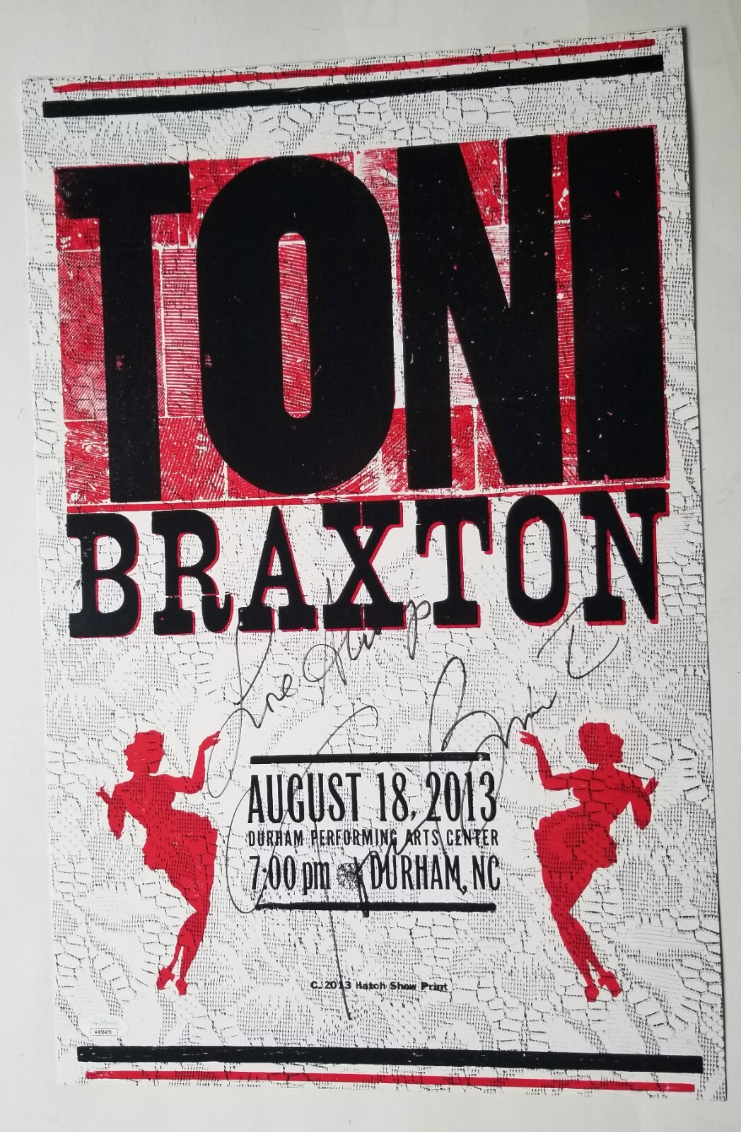 Toni Braxton REAL hand SIGNED Hatch Print Show Poster JSA COA Autographed