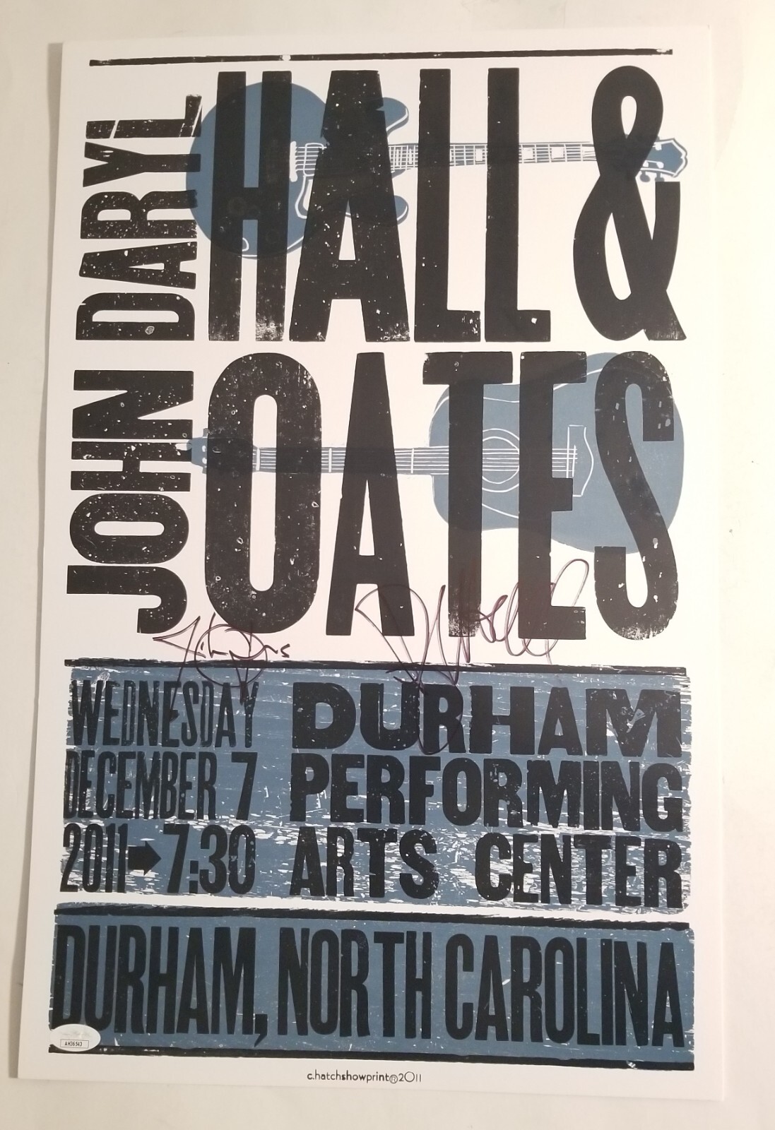 Hall & Oates REAL hand SIGNED Hatch Print Show Poster JSA COA Autographed
