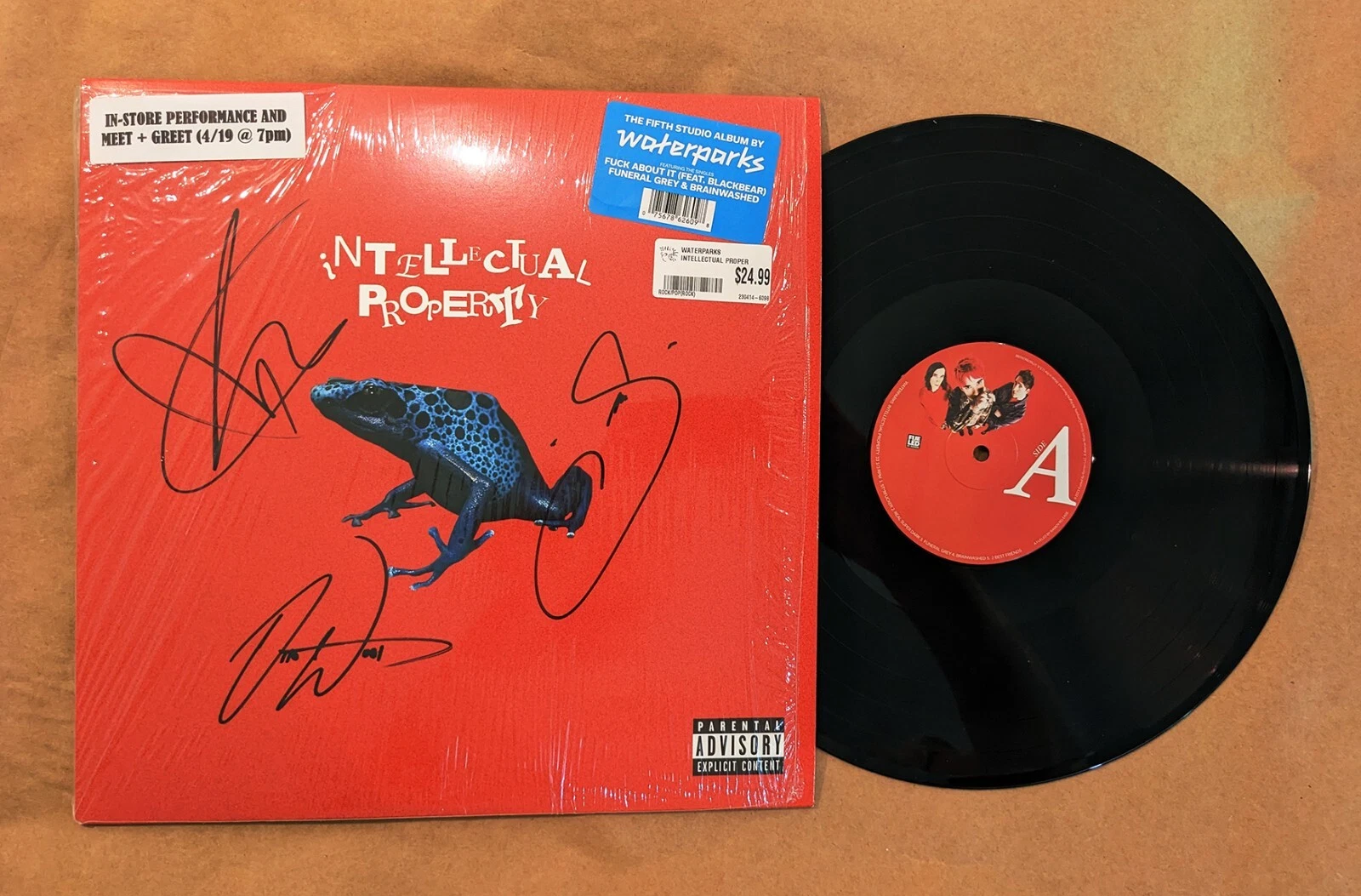 Waterparks SIGNED Intellectual Property Vinyl Record COA Autographed Awsten +