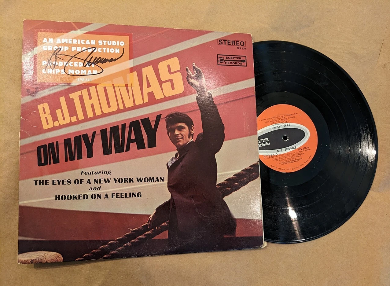B.J. Thomas REAL hand SIGNED On My Way Vinyl Record COA Autographed