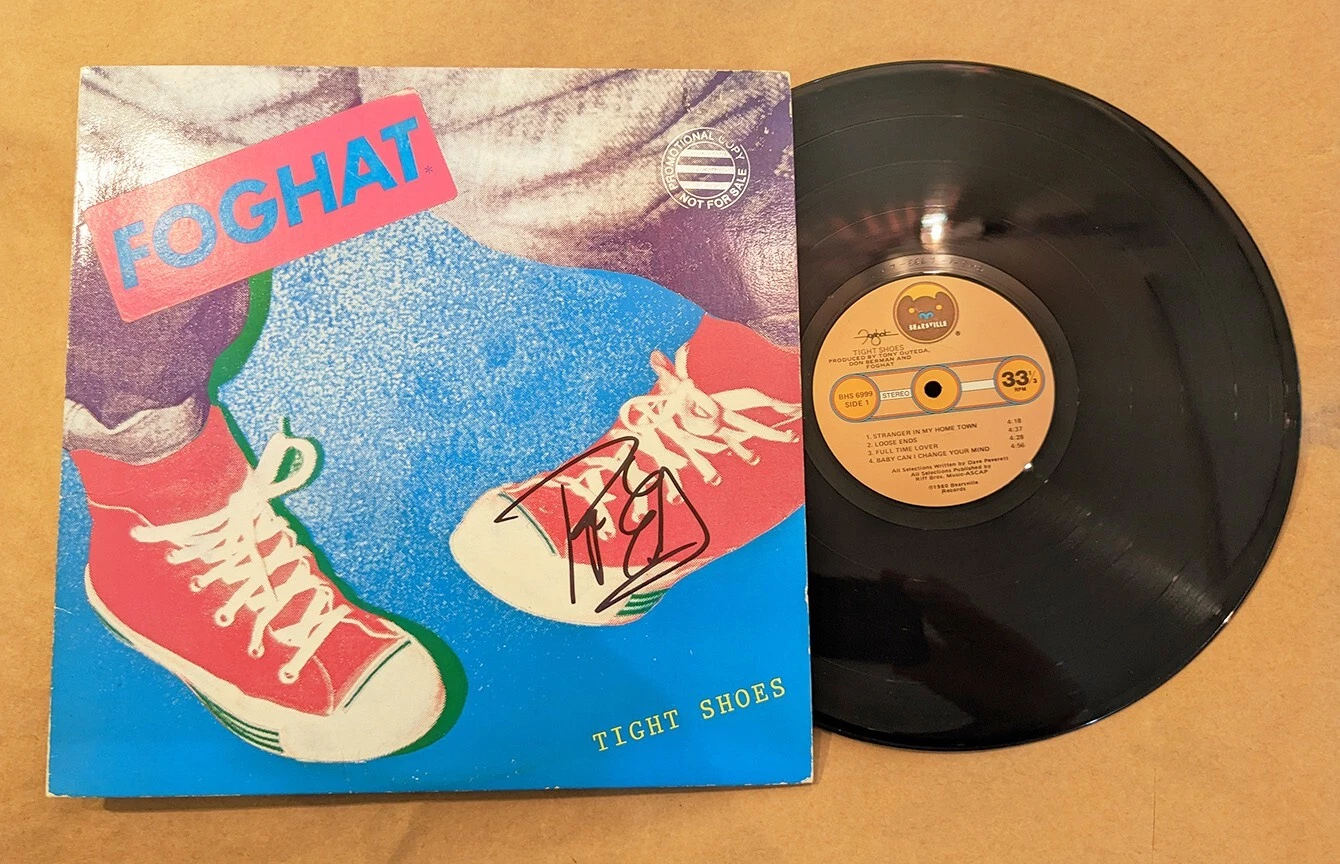 Roger Earl of Foghat REAL hand SIGNED Tight Shoes Vinyl Record COA Autographed