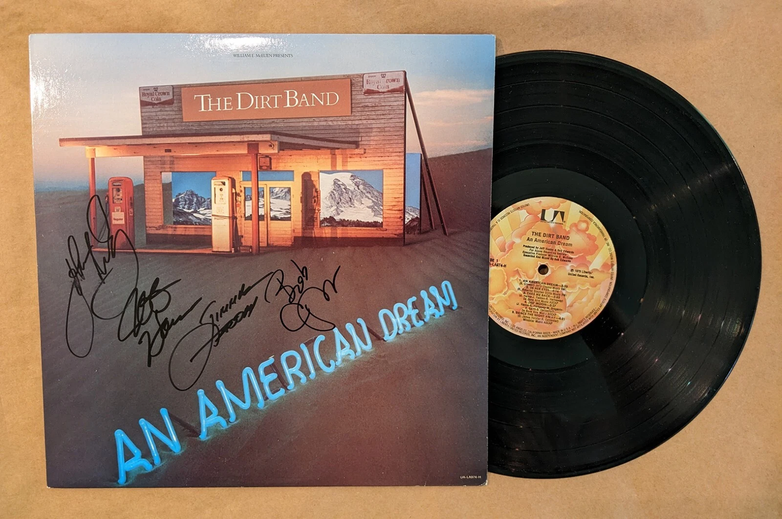 Nitty Gritty Dirt Band SIGNED An American Dream Vinyl COA John Jeff Jimmie Bob