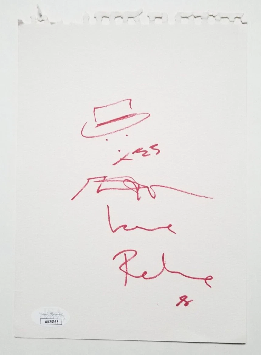 Pete Doherty of The Libertines SIGNED Notebook Paper JSA COA w/ artwork sketch