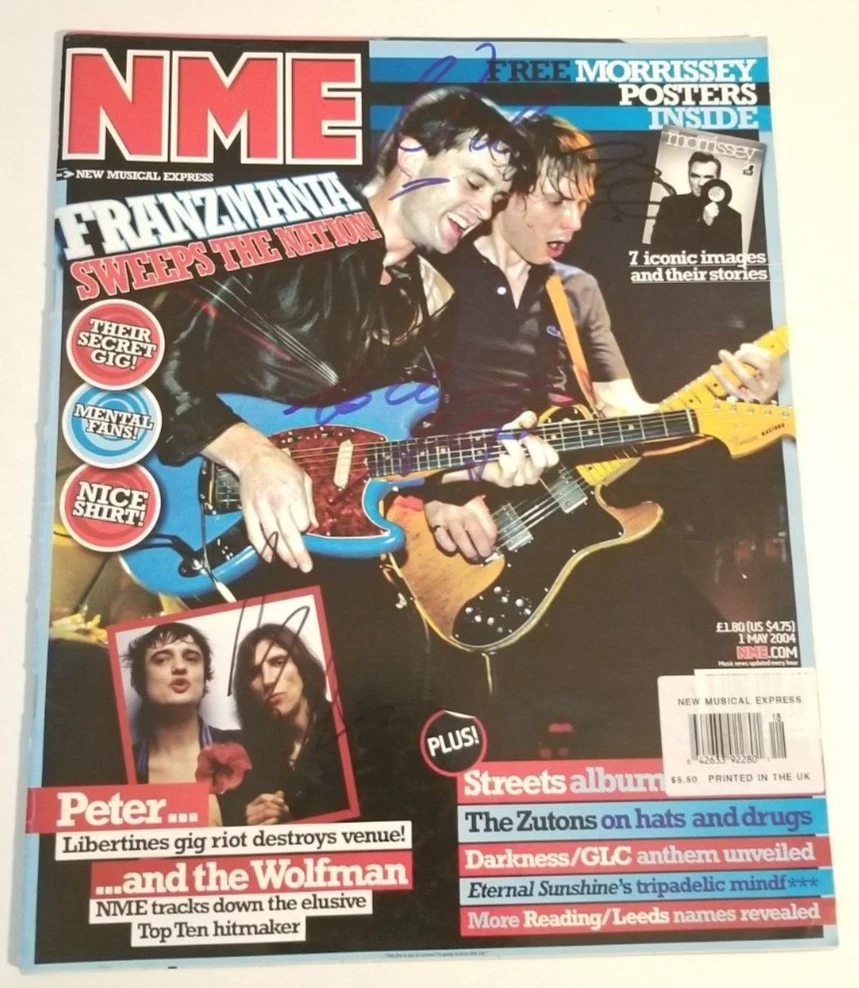 Franz Ferdinand REAL SIGNED Full NME Magazine May 2004 Issue COA Autographed