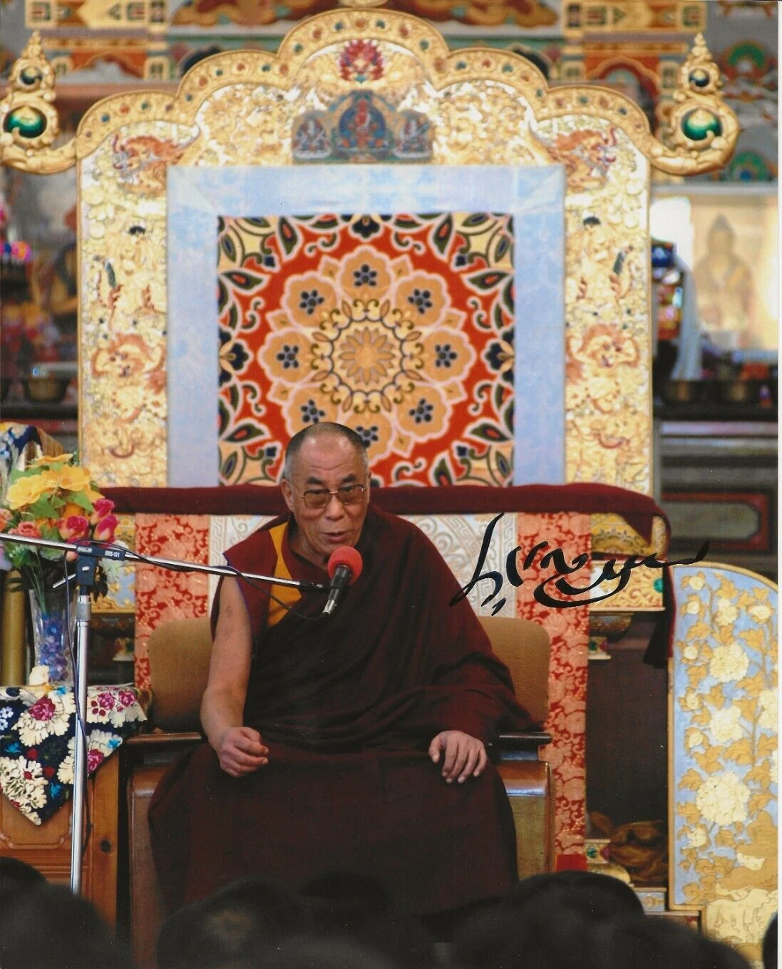 Dalai Lama REAL hand SIGNED 8x10
