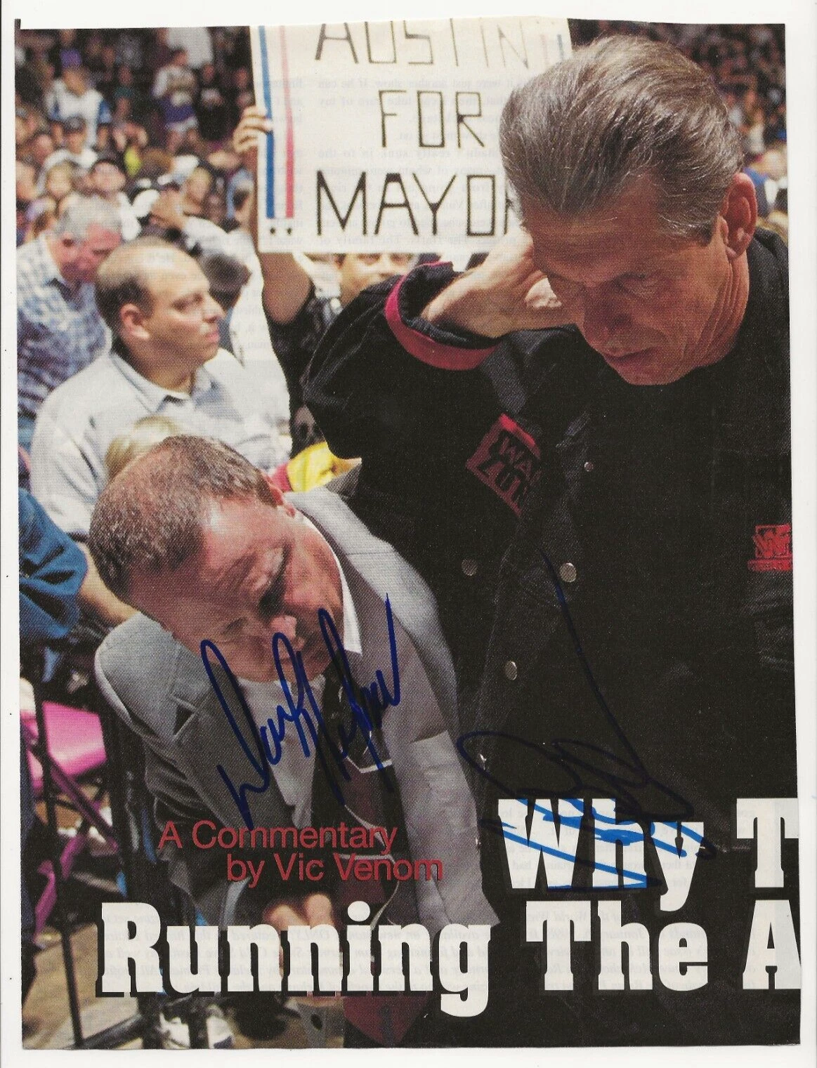 Vince McMahon & David Hebner SIGNED Pinup Photo JSA LOA Autographed WWF WWE