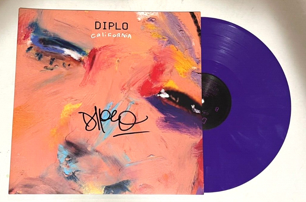 Diplo DJ REAL hand SIGNED California Ltd. Purple Vinyl Record JSA COA w/ PROOF