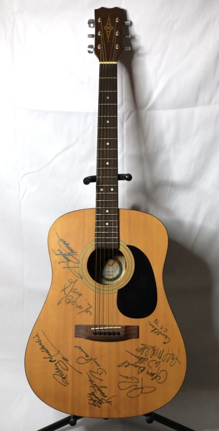 Lynyrd Skynyrd REAL hand SIGNED Alvarez acoustic guitar by 9 members JSA LOA