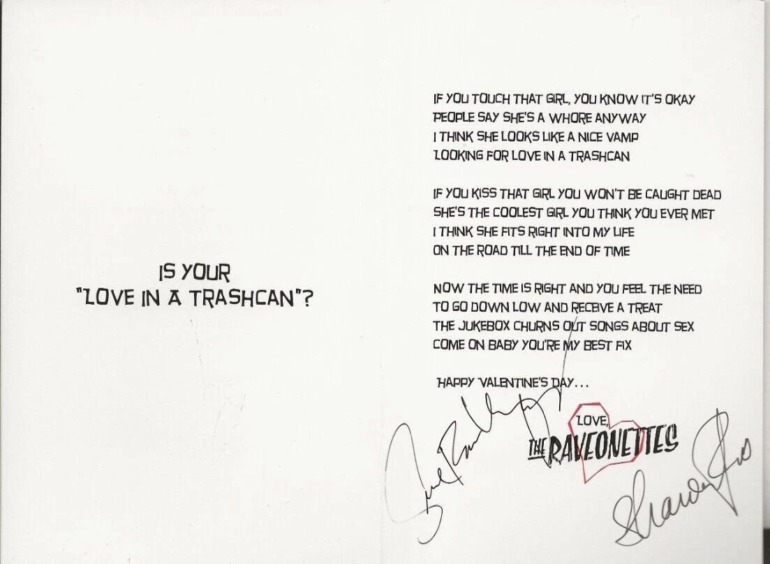 The Raveonettes SIGNED A Valentines Wish For You Promo Card COA Autographed
