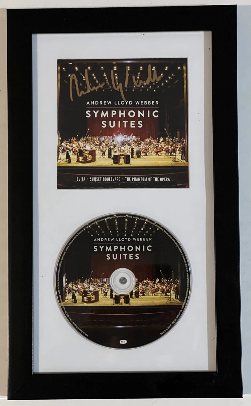 Andrew Lloyd Webber REAL SIGNED Symphonic Suites CD Framed Display JSA COA #2