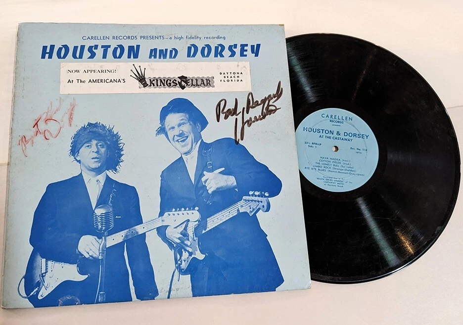Houston and Dorsey REAL hand SIGNED At The Castaway Vinyl Record COA Autographed