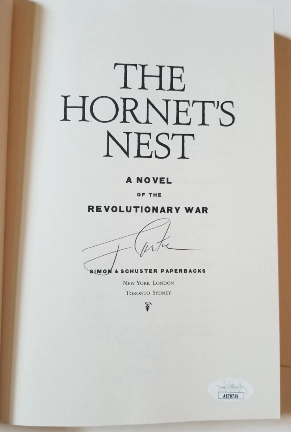 Jimmy Carter REAL hand SIGNED The Hornet's Nest 1st Ed Paperback Book JSA COA